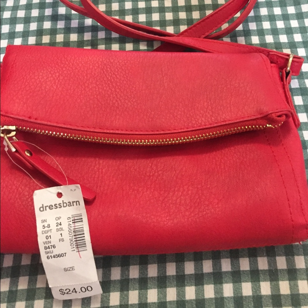 Dress Barn Purse with long strap RED